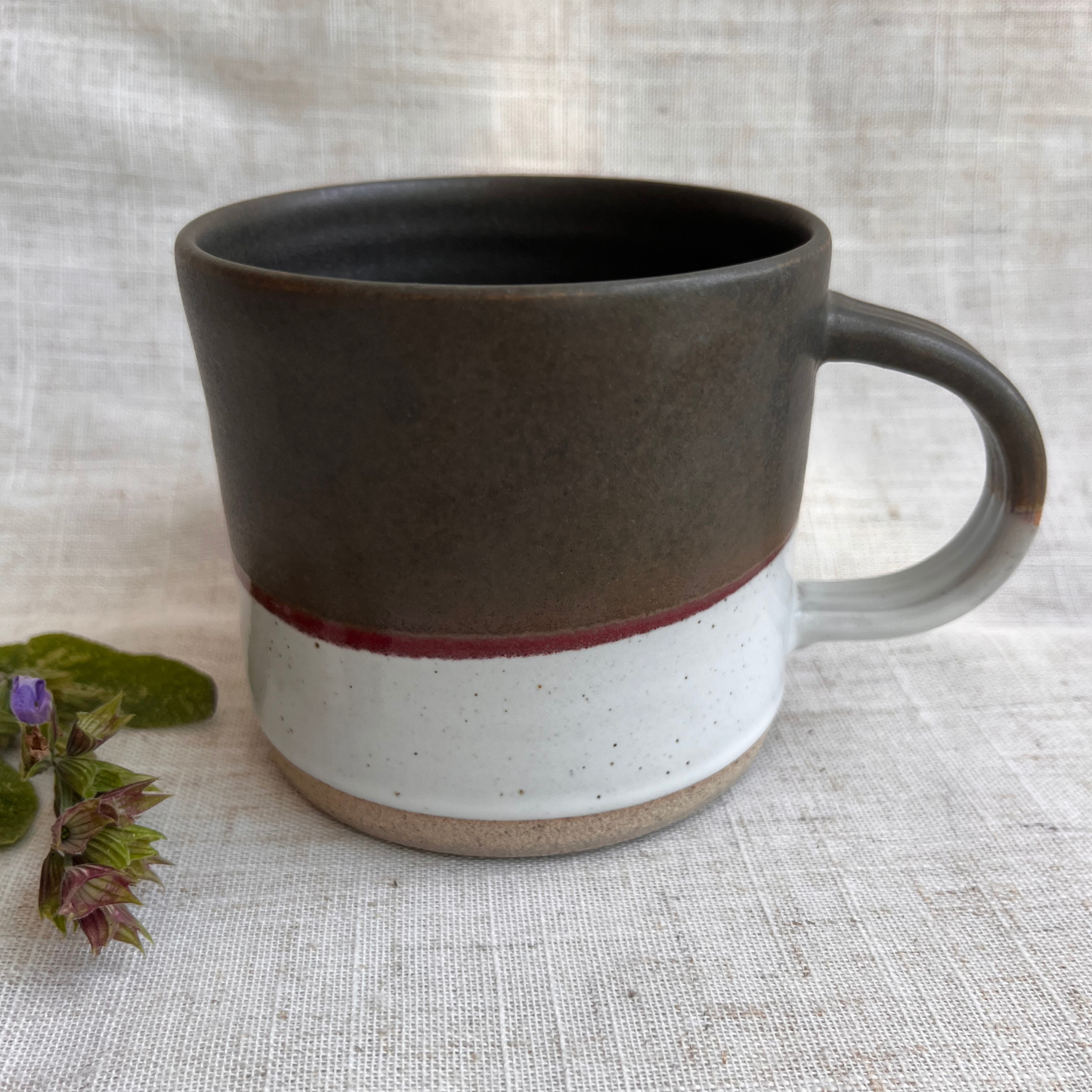 Forest Handmade Ceramic Mug Green & White