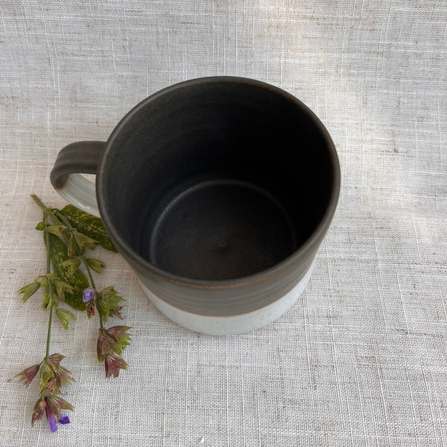 Forest Handmade Ceramic Mug Green & White
