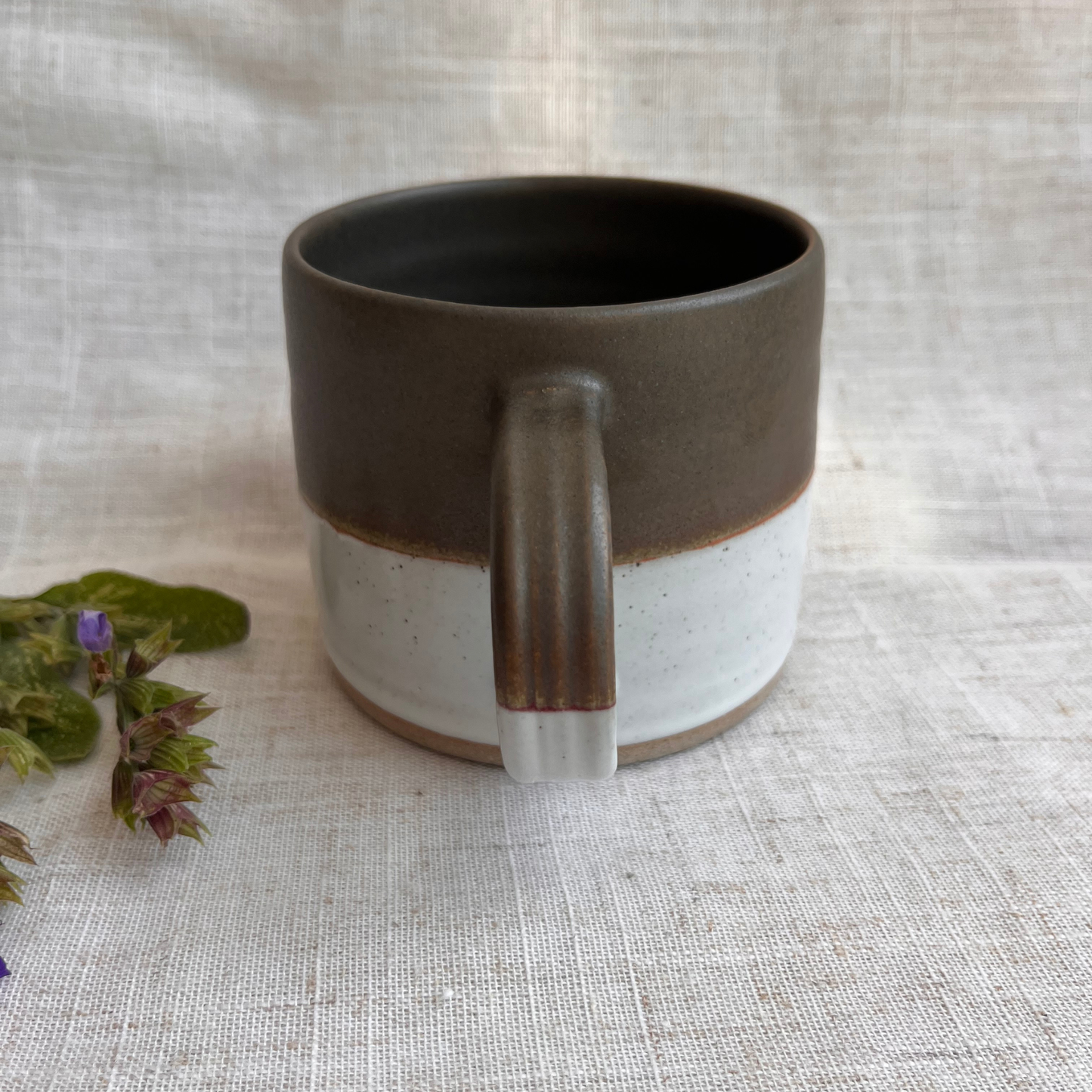 Forest Handmade Ceramic Mug Green & White
