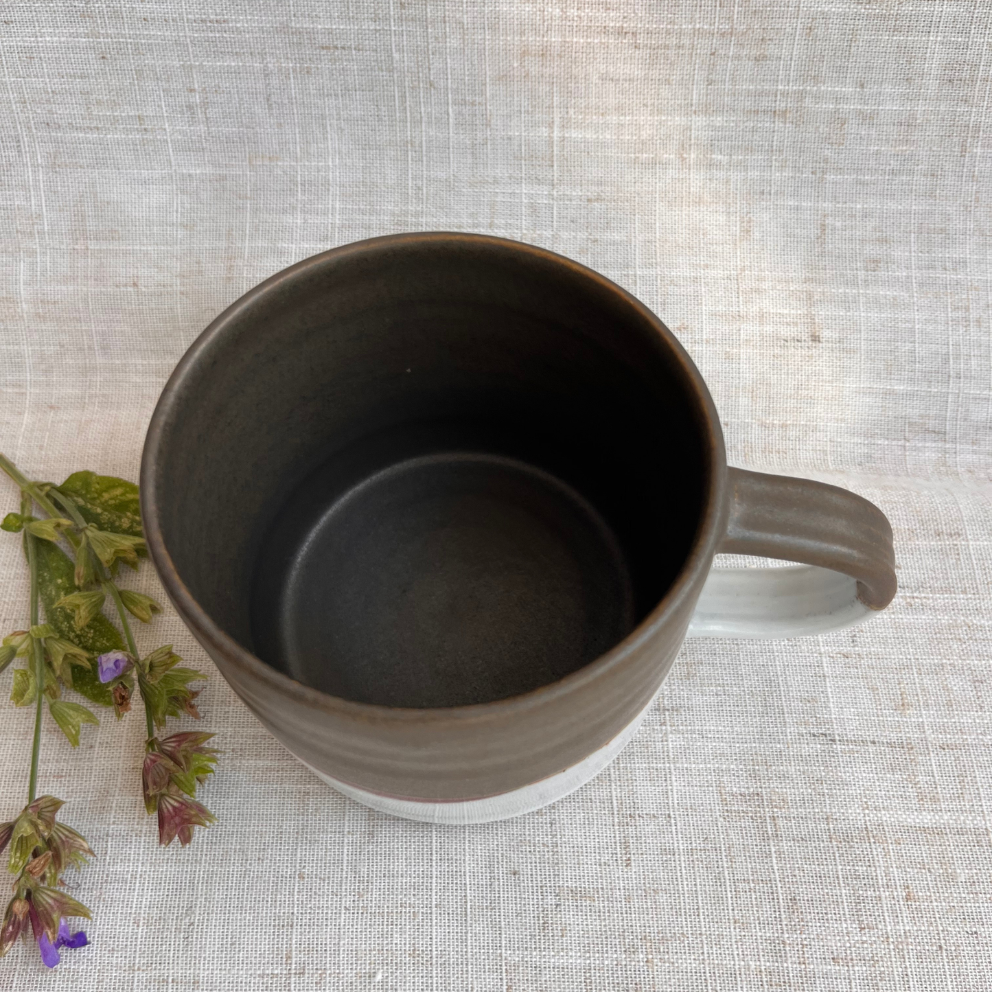 Forest Handmade Ceramic Mug Green & White