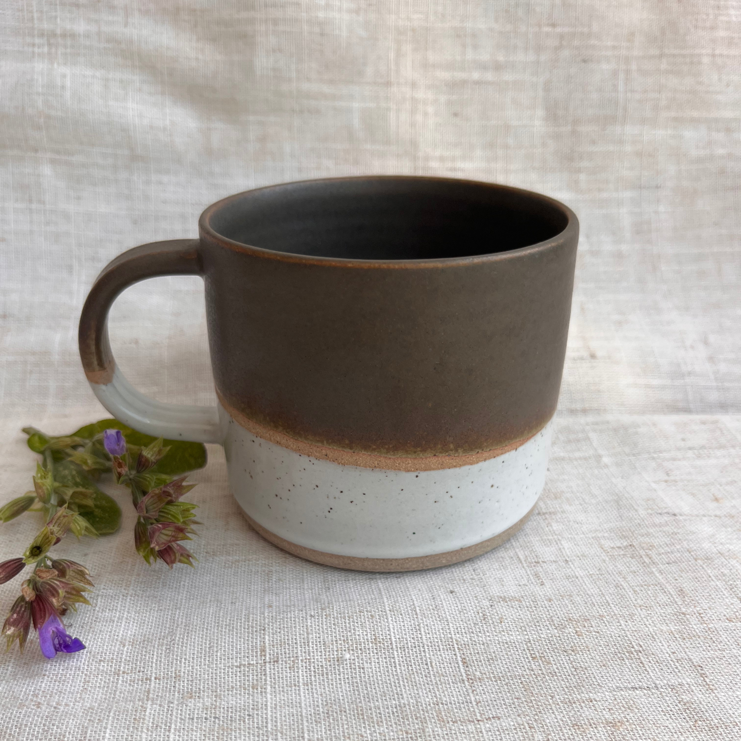 Forest Handmade Ceramic Mug Green & White