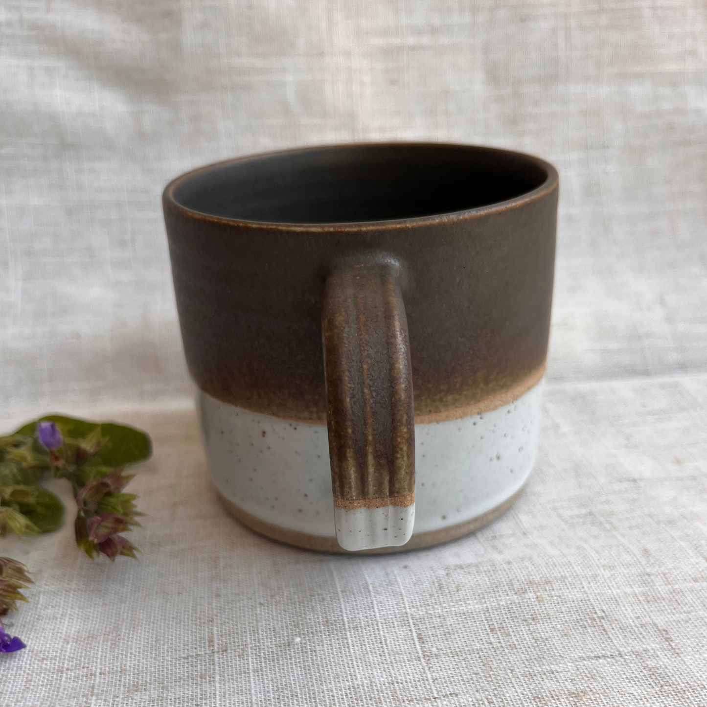 Forest Handmade Ceramic Mug Green & White