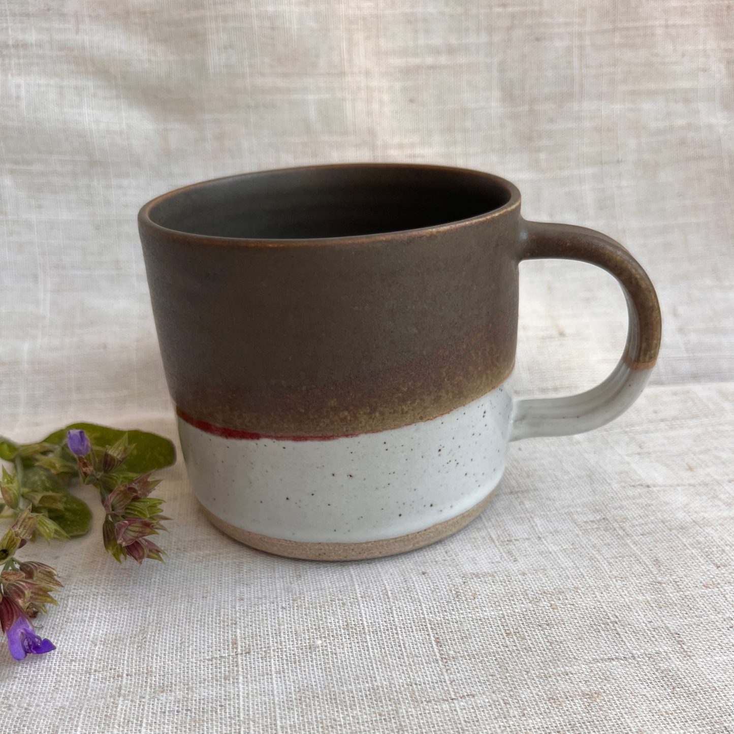 Forest Handmade Ceramic Mug Green & White