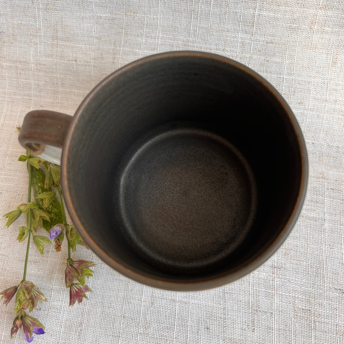 Forest Handmade Ceramic Mug Green & White