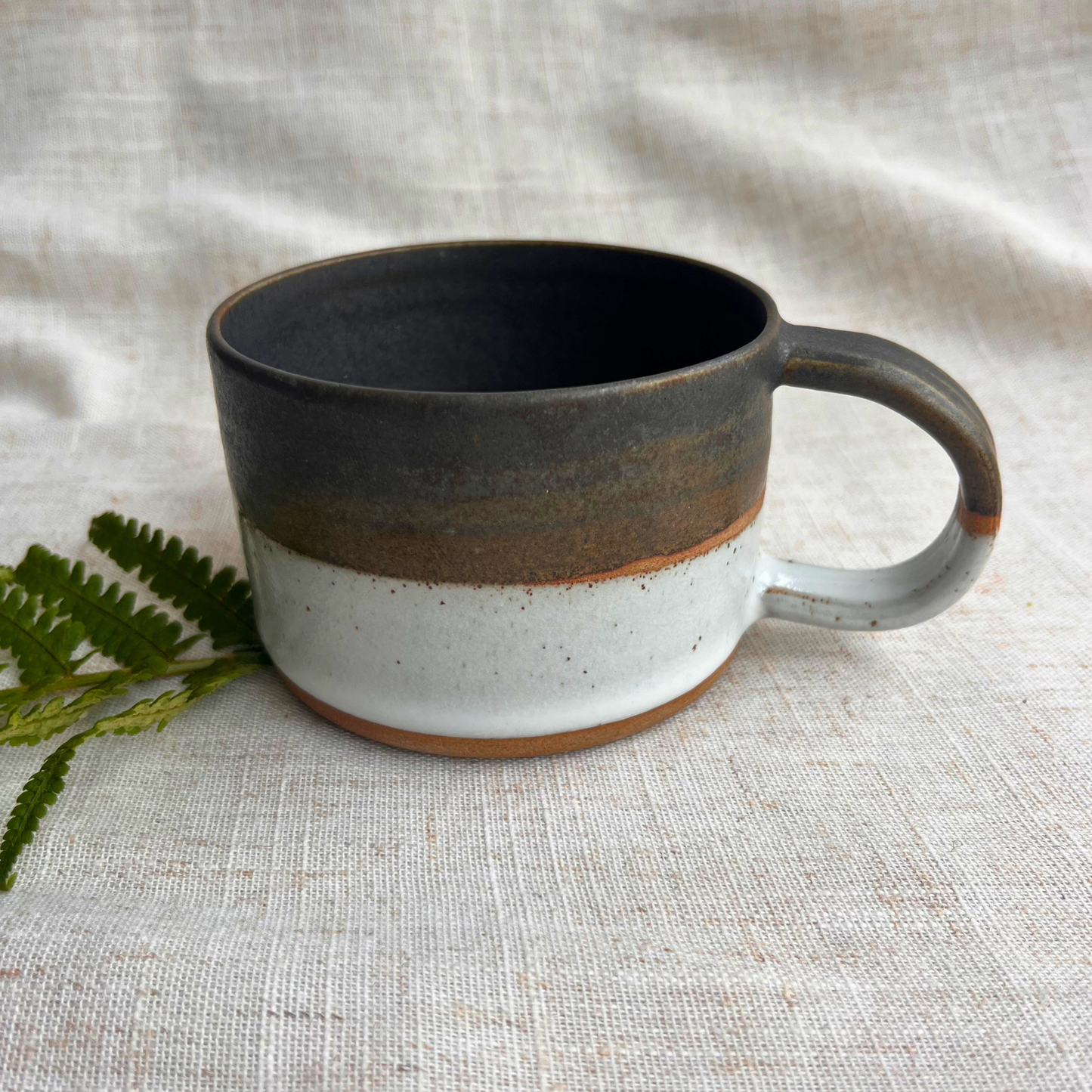 Forest Handmade Ceramic Mug Green & White