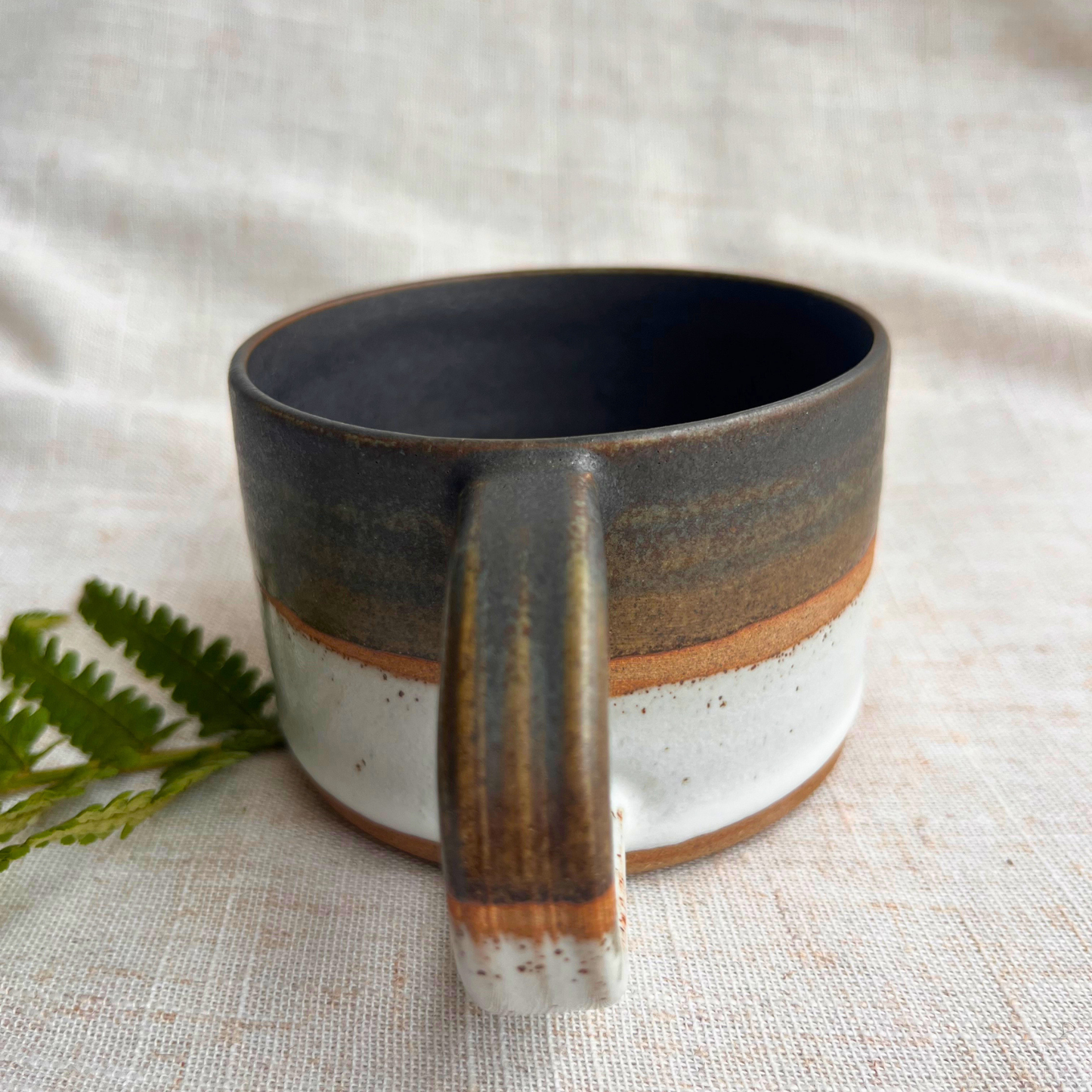 Forest Handmade Ceramic Mug Green & White