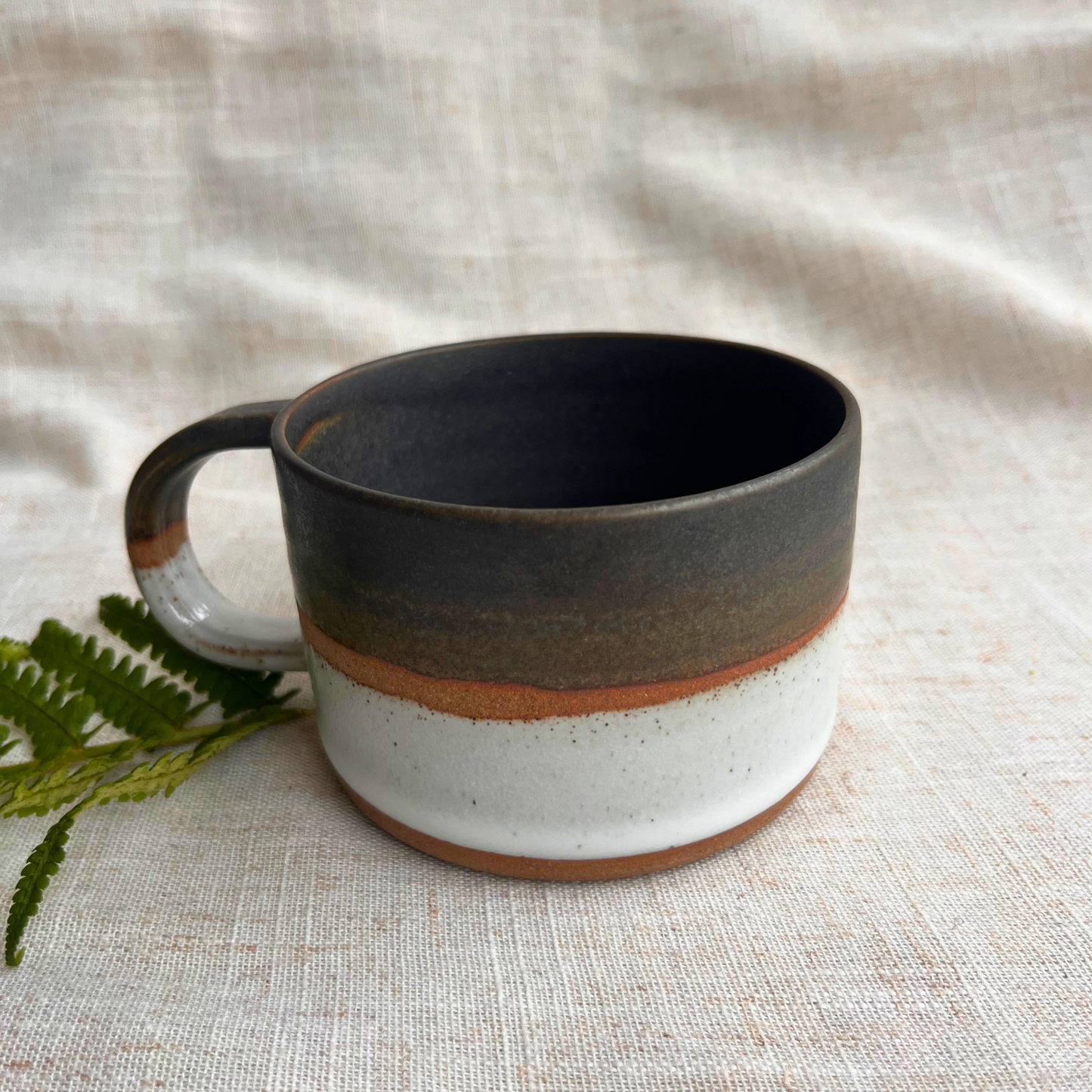 Forest Handmade Ceramic Mug Green & White