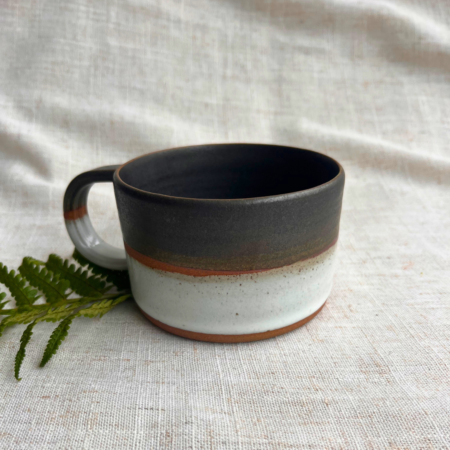Forest Handmade Ceramic Mug Green & White