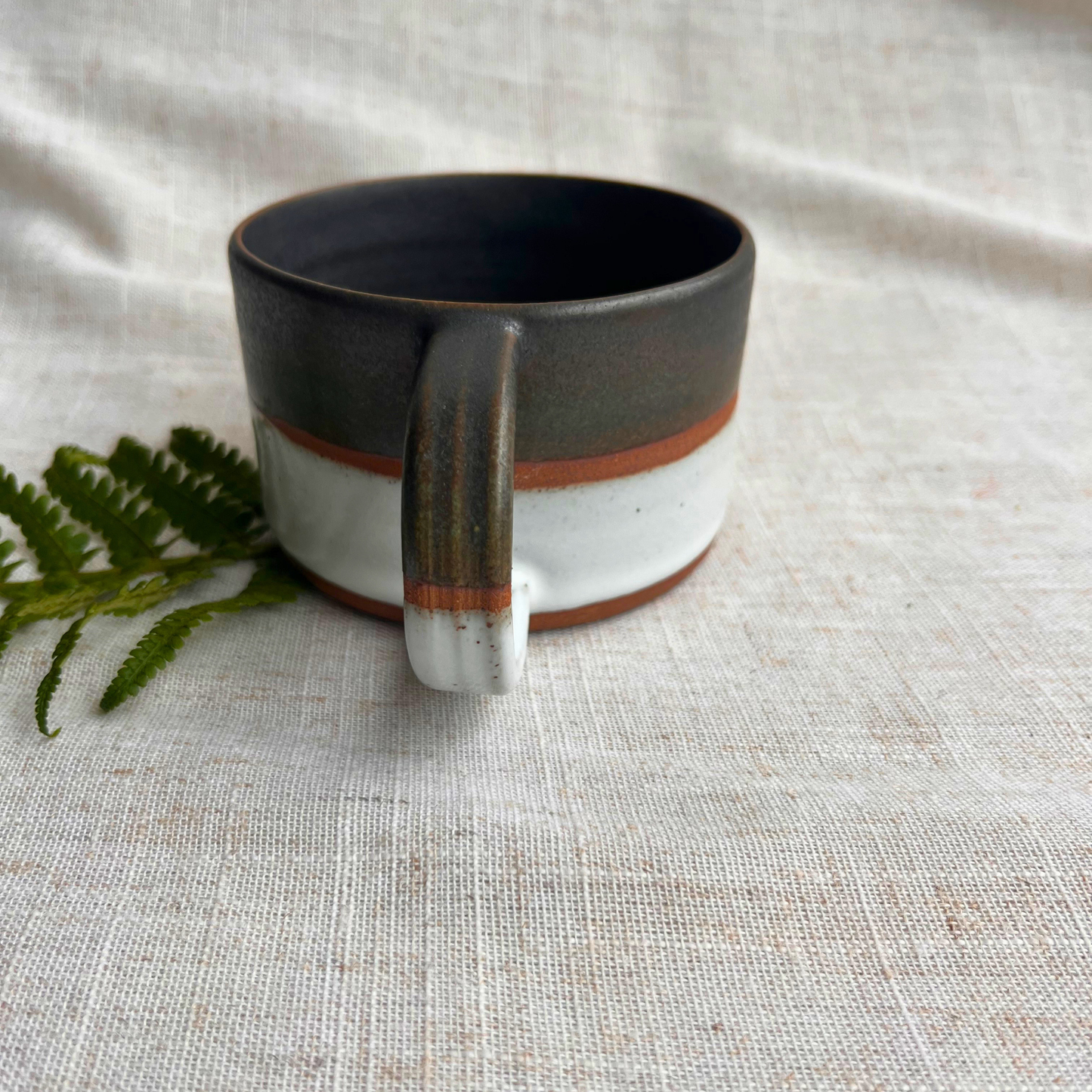 Forest Handmade Ceramic Mug Green & White
