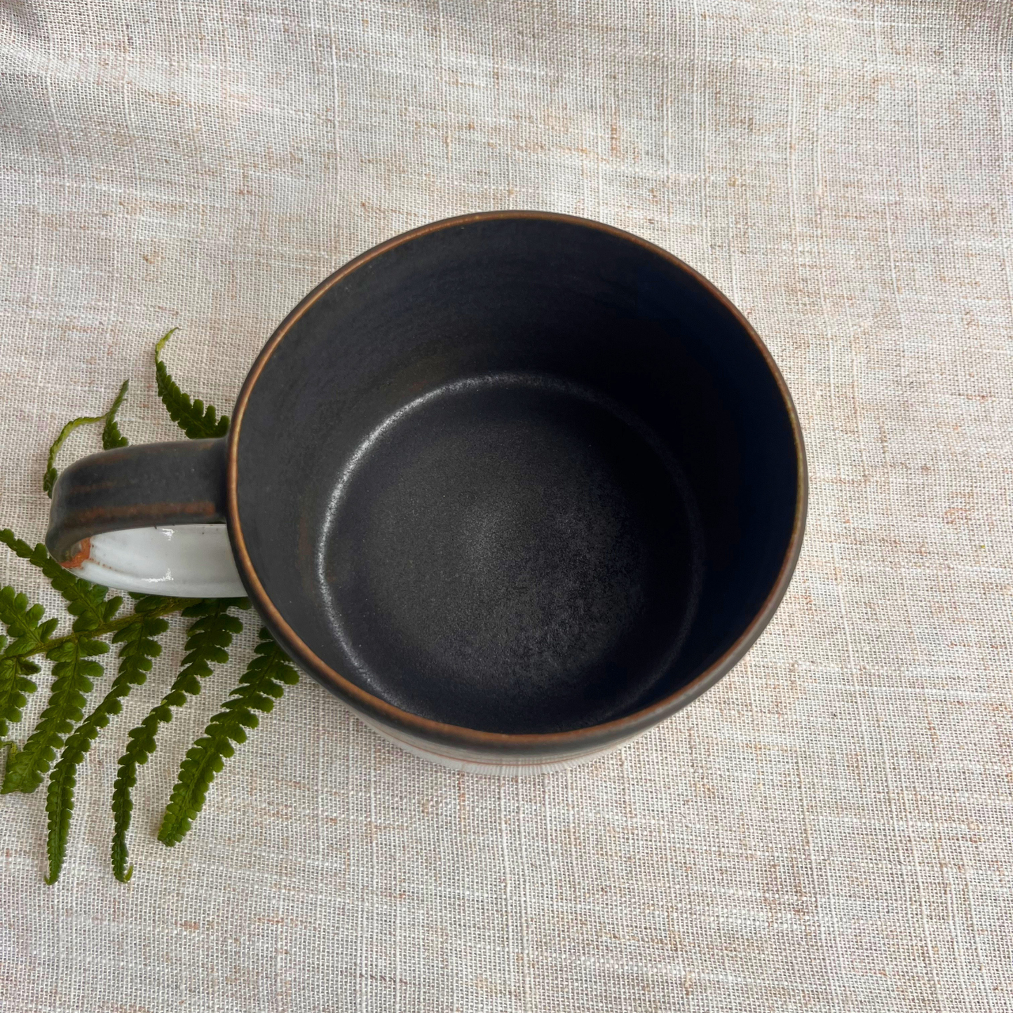 Forest Handmade Ceramic Mug Green & White