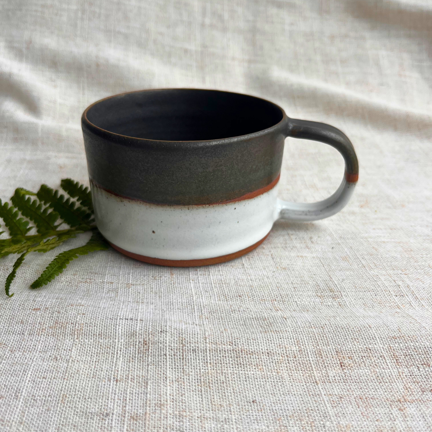 Forest Handmade Ceramic Mug Green & White