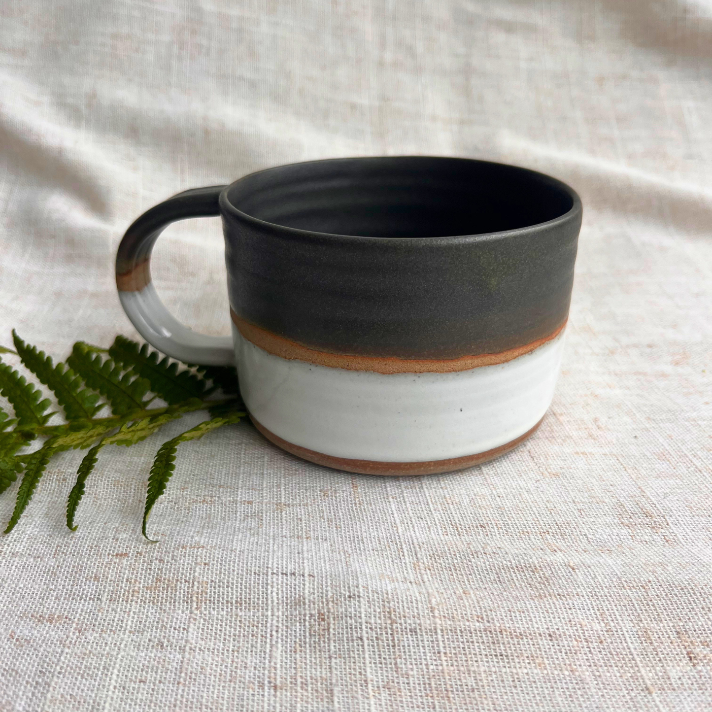 Forest Handmade Ceramic Mug Green & White