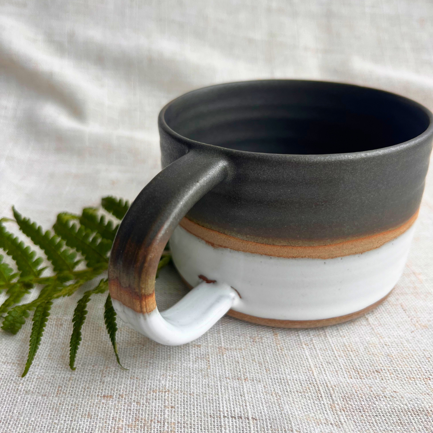 Forest Handmade Ceramic Mug Green & White