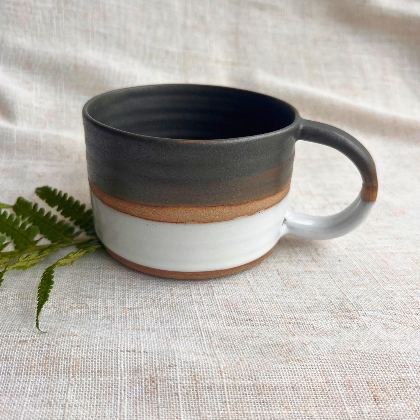 Forest Handmade Ceramic Mug Green & White