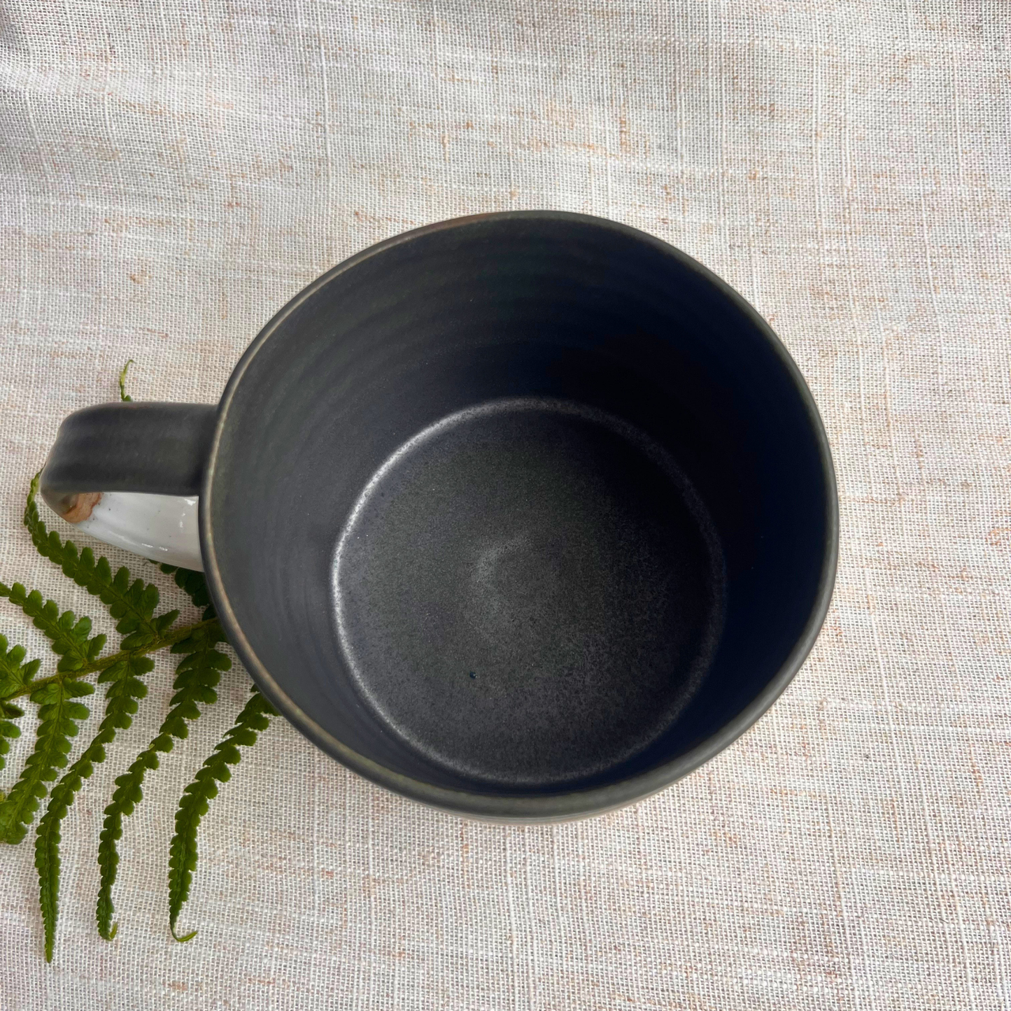 Forest Handmade Ceramic Mug Green & White