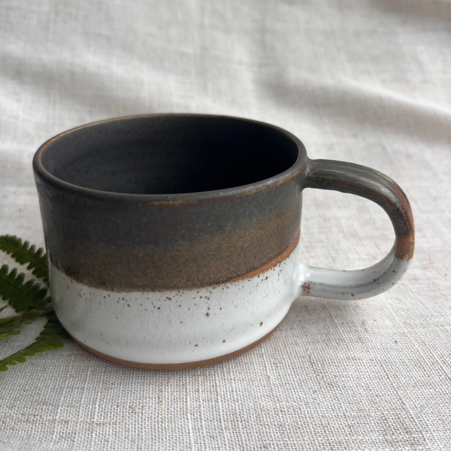 Forest Handmade Ceramic Mug Green & White