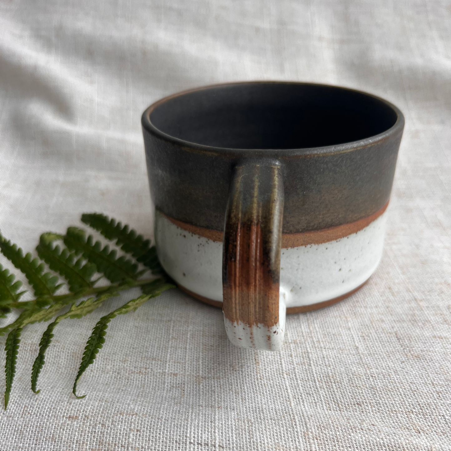 Forest Handmade Ceramic Mug Green & White