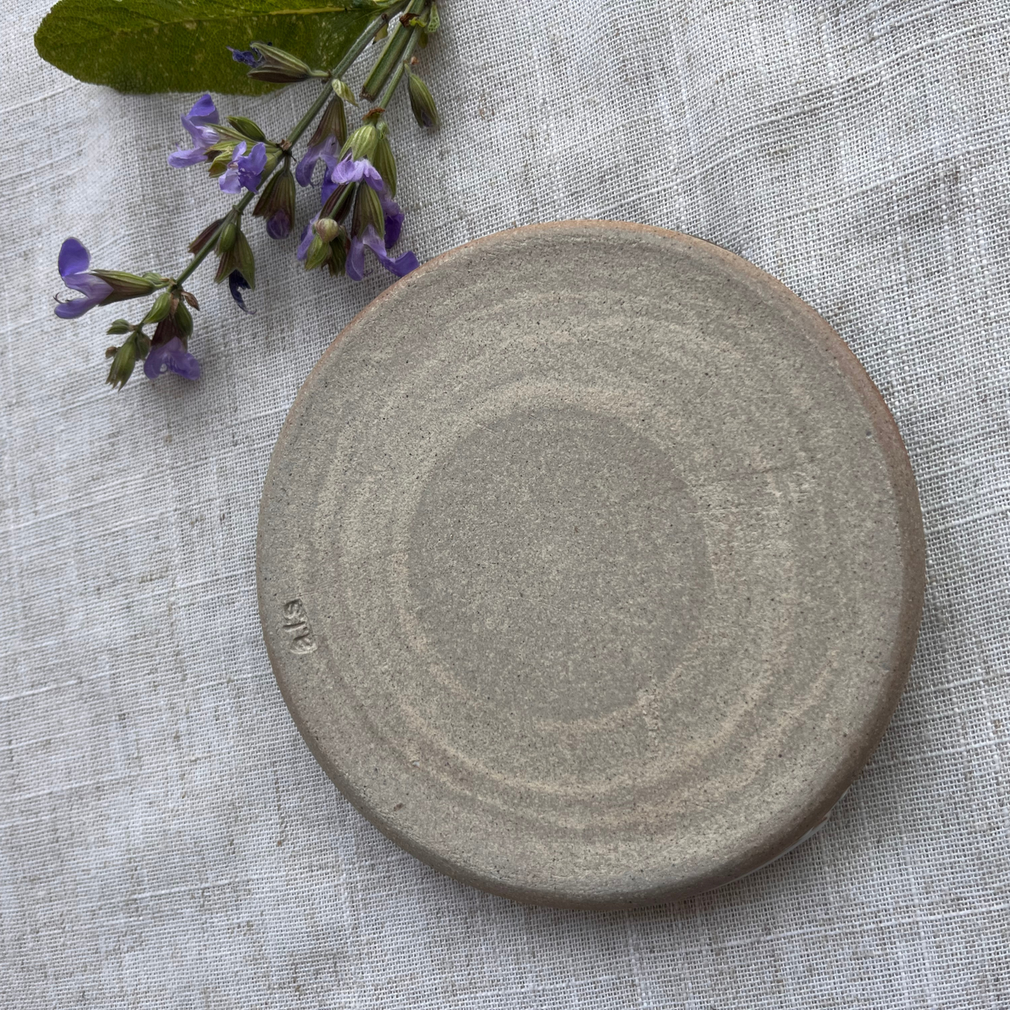 Forest Handmade Ceramic Spoon Rest Beige & Green