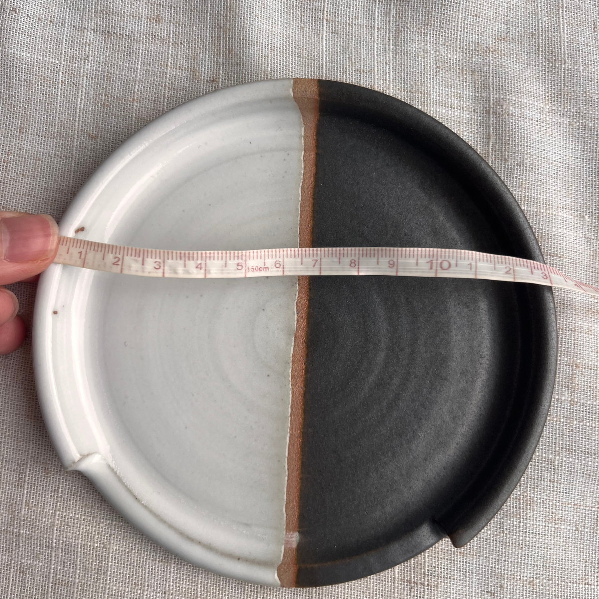 Forest Handmade Ceramic Spoon Rest Beige