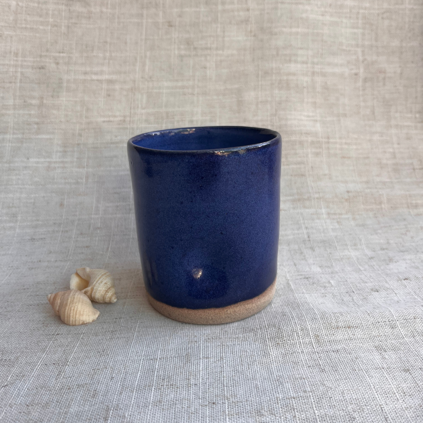 Coastal Handmade Ceramic Thumb Cup Blue