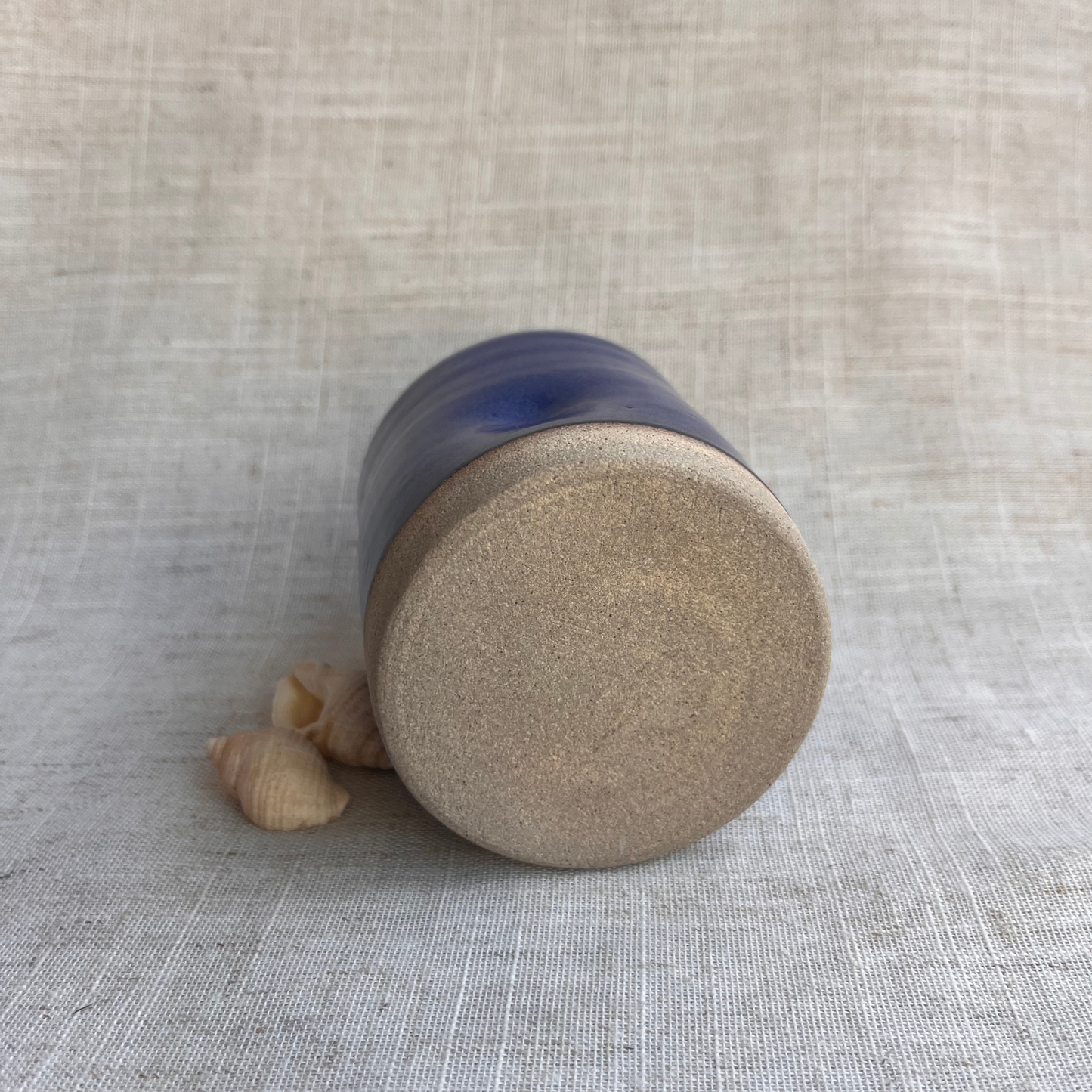 Coastal Handmade Ceramic Thumb Cup Blue