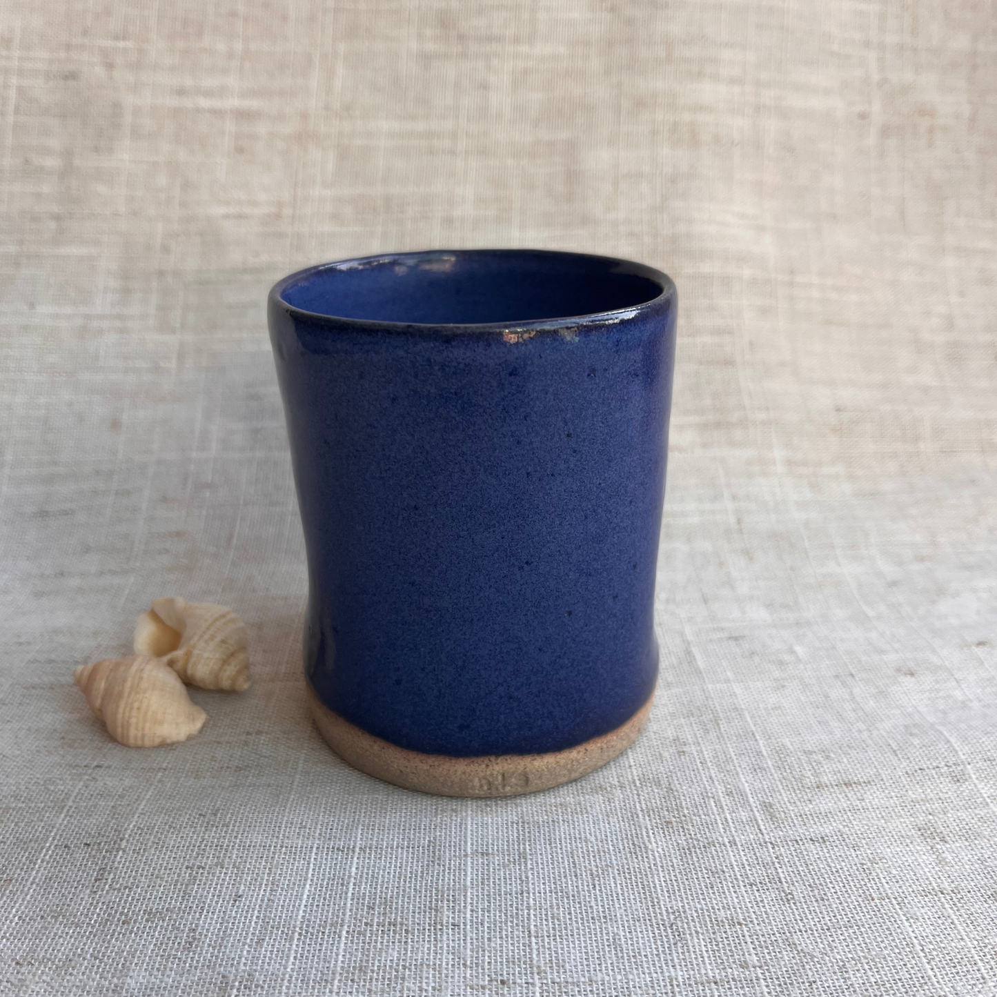 Coastal Handmade Ceramic Thumb Cup Blue
