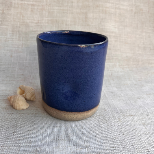 Coastal Handmade Ceramic Thumb Cup Blue