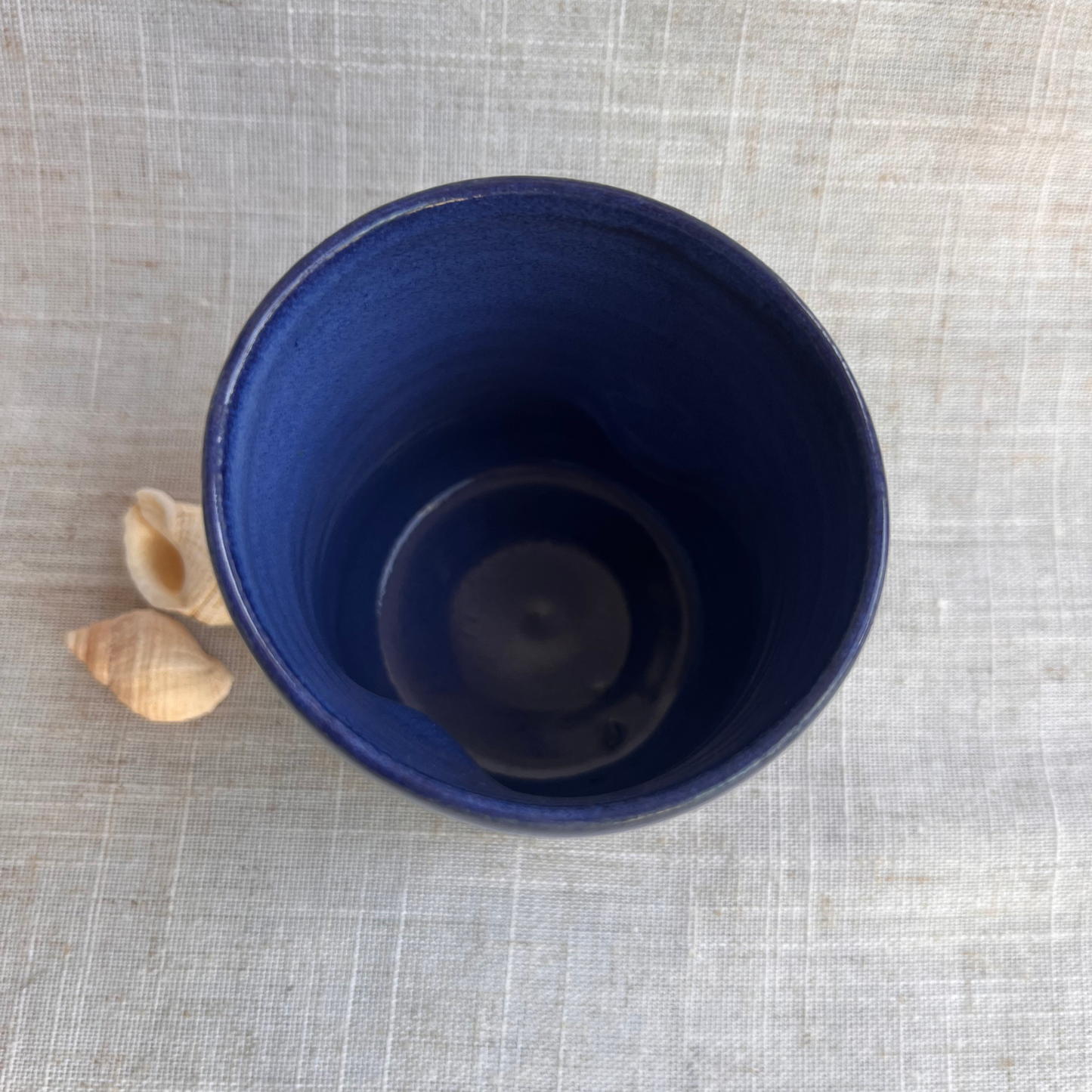 Coastal Handmade Ceramic Thumb Cup Blue