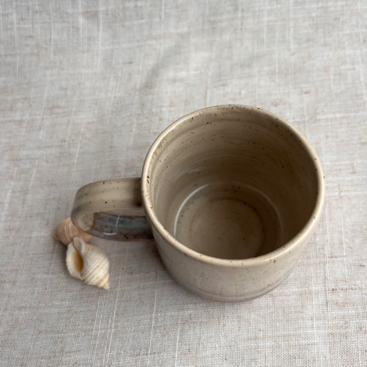 Handmade Small Ceramic Mug, Coastal Seashell Range