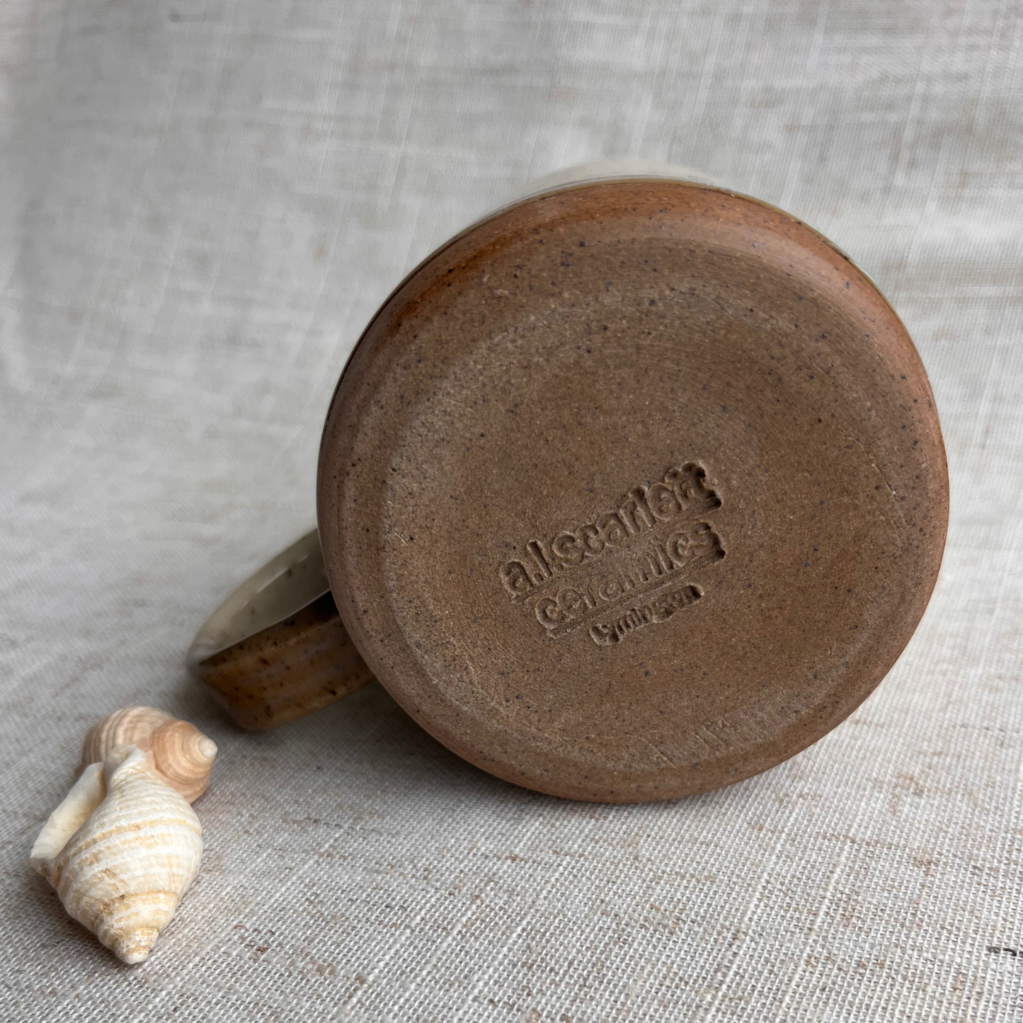 Handmade Small Ceramic Mug, Coastal Seashell Range