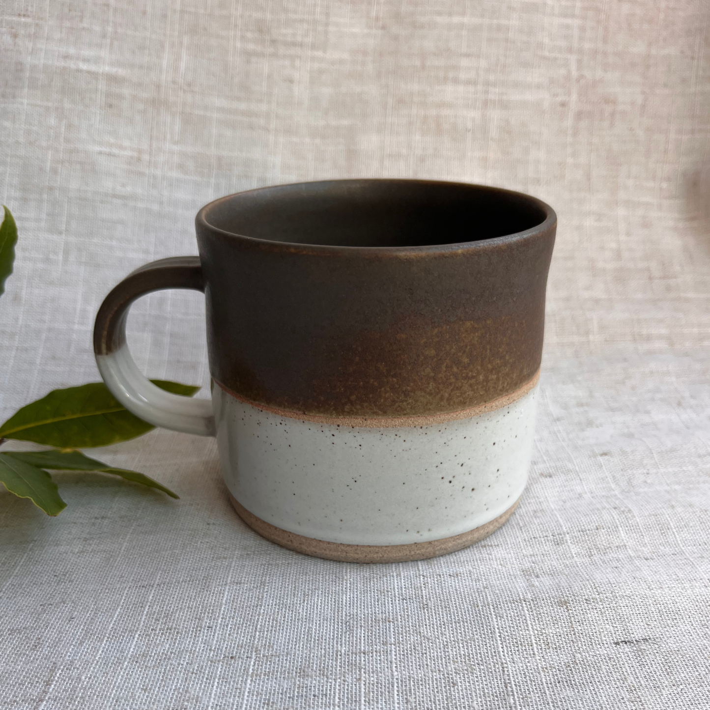 Forest Handmade Ceramic Mug Green & White