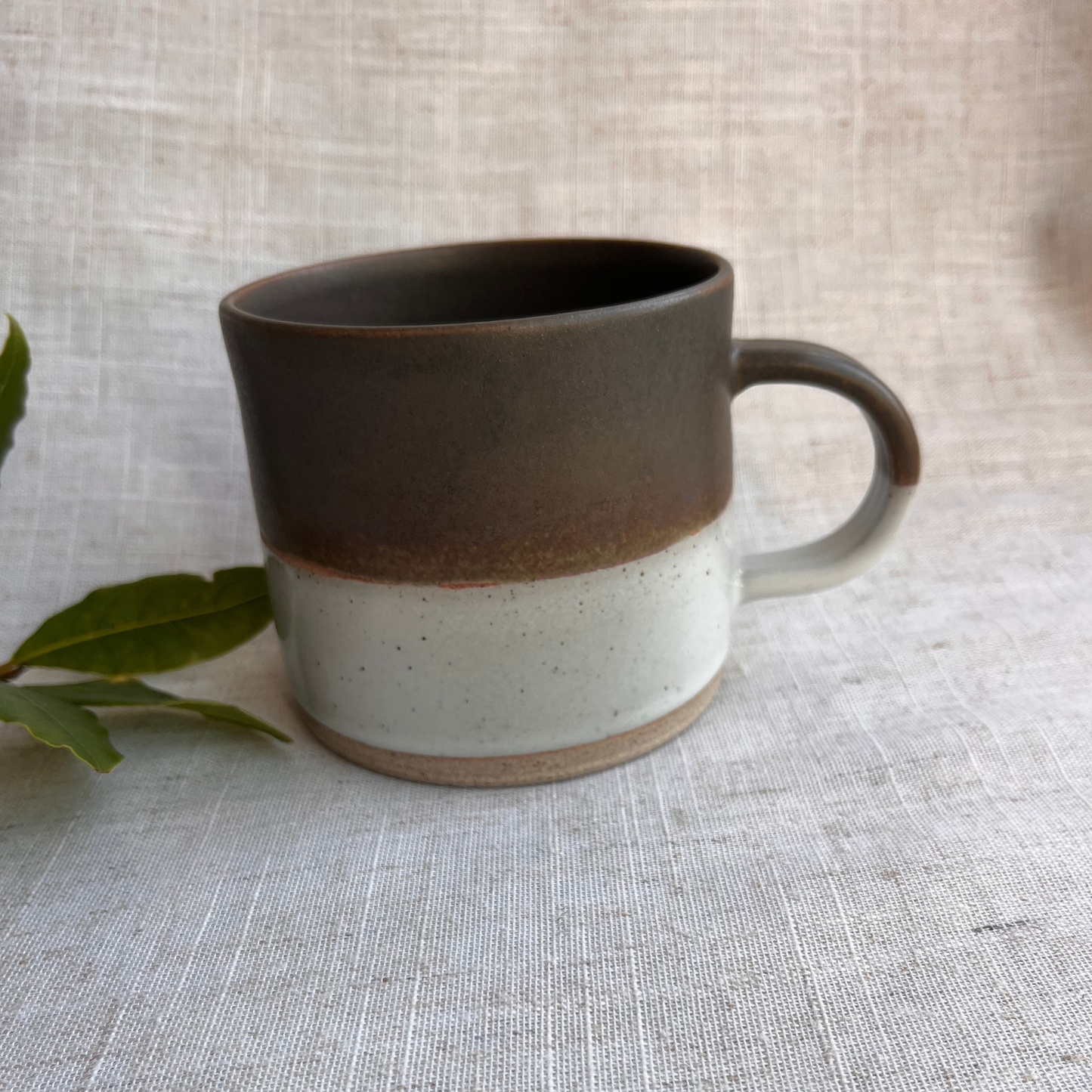 Forest Handmade Ceramic Mug Green & White