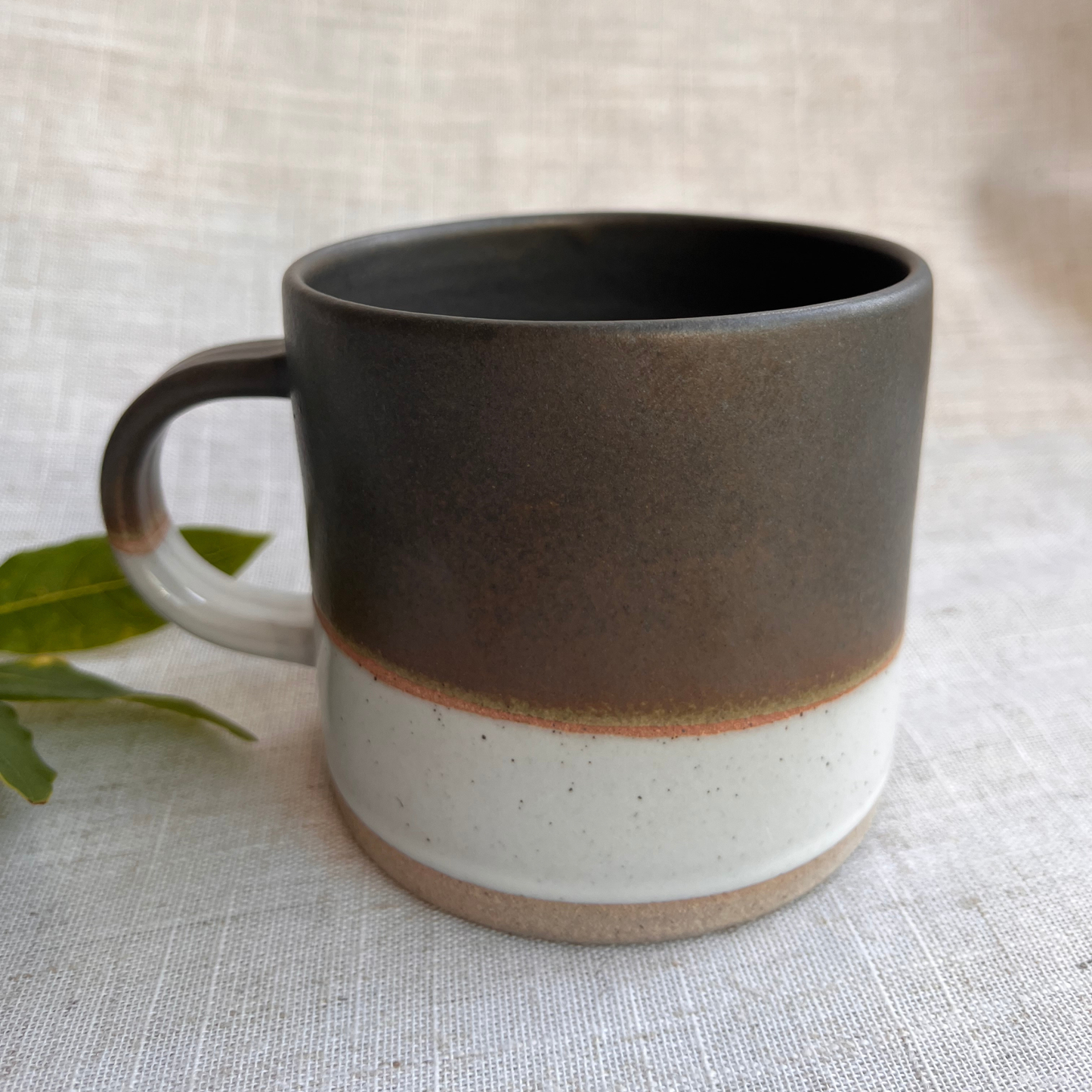Forest Handmade Ceramic Mug Green & White
