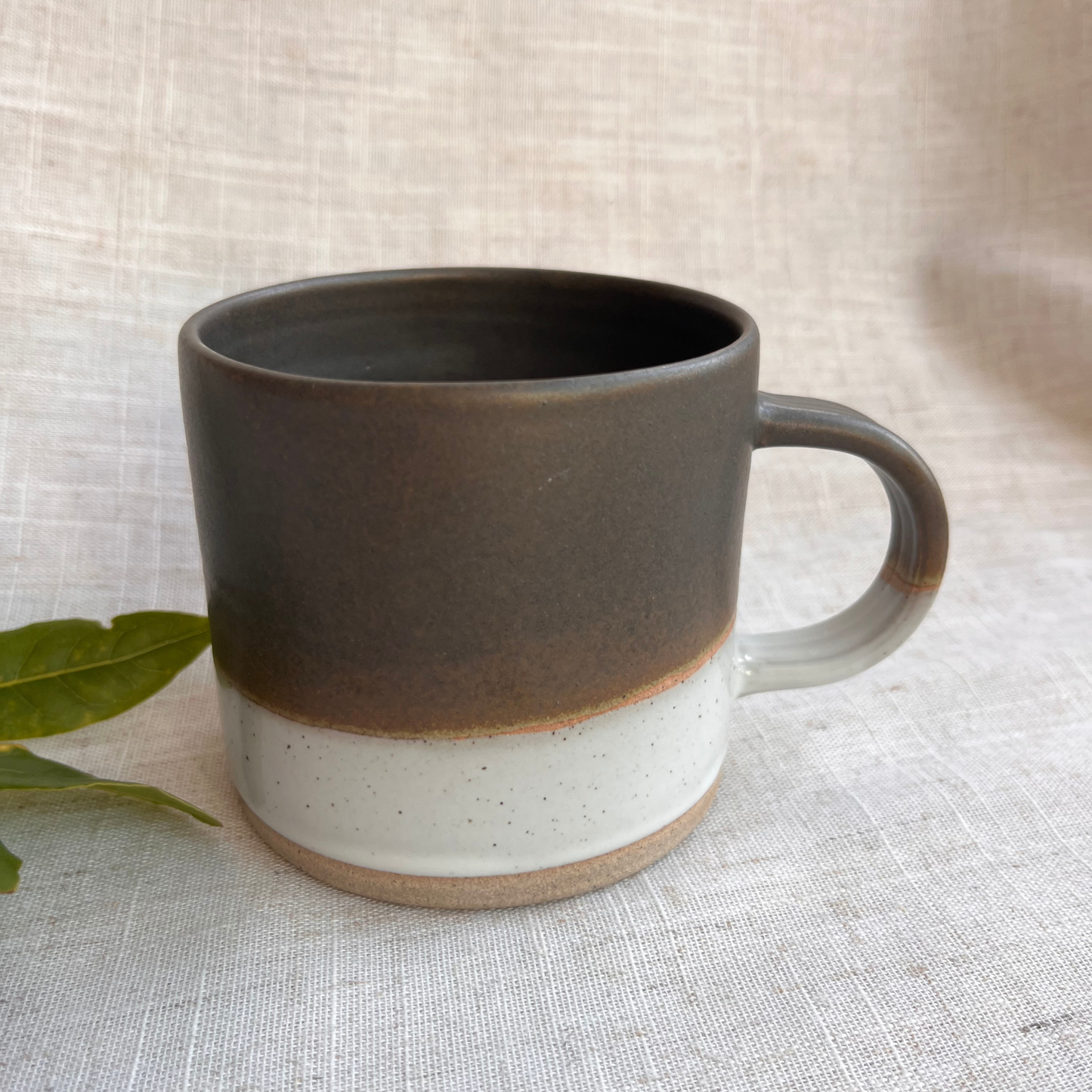Forest Handmade Ceramic Mug Green & White
