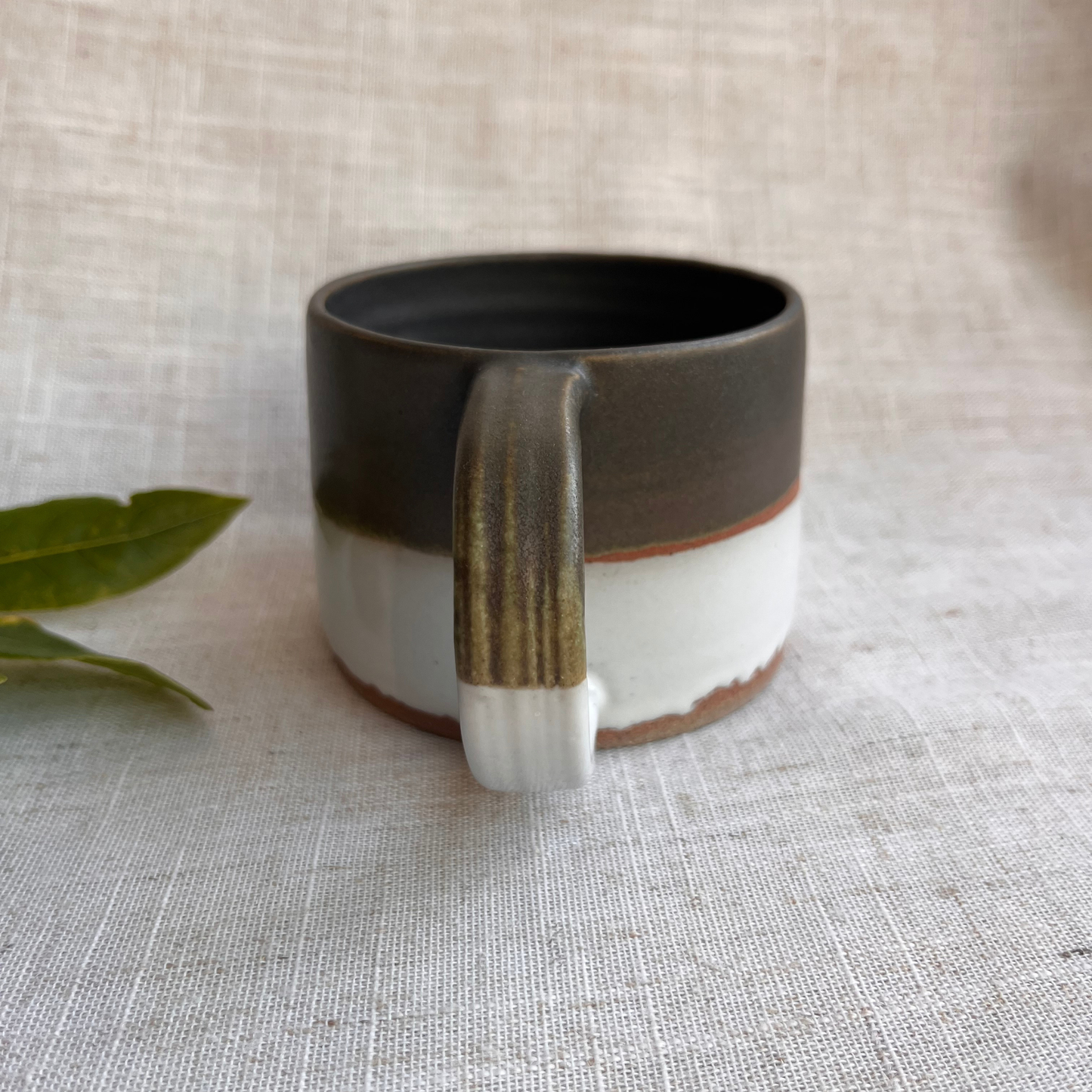 Forest Handmade Ceramic Mug Green & White Small