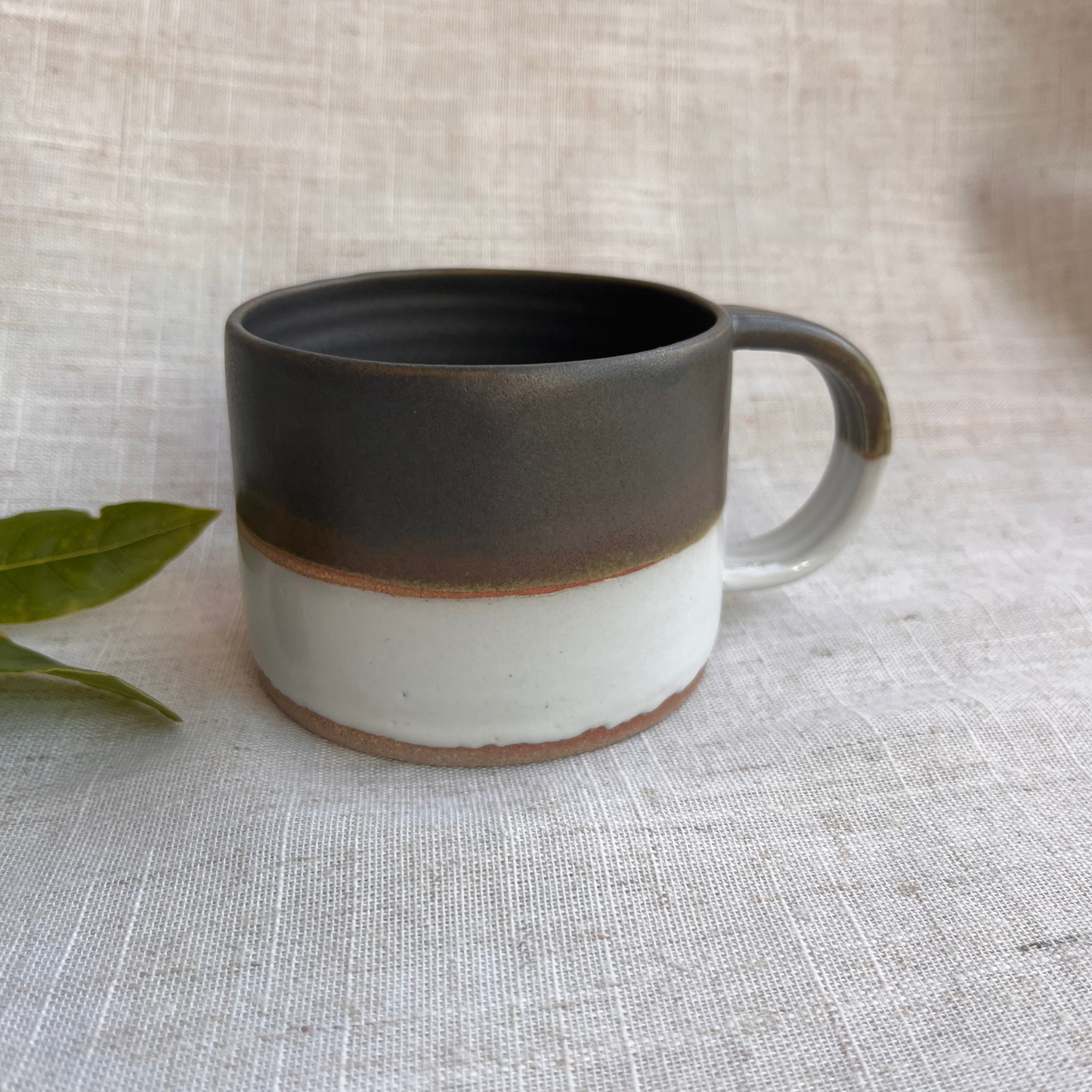 Forest Handmade Ceramic Mug Green & White Small