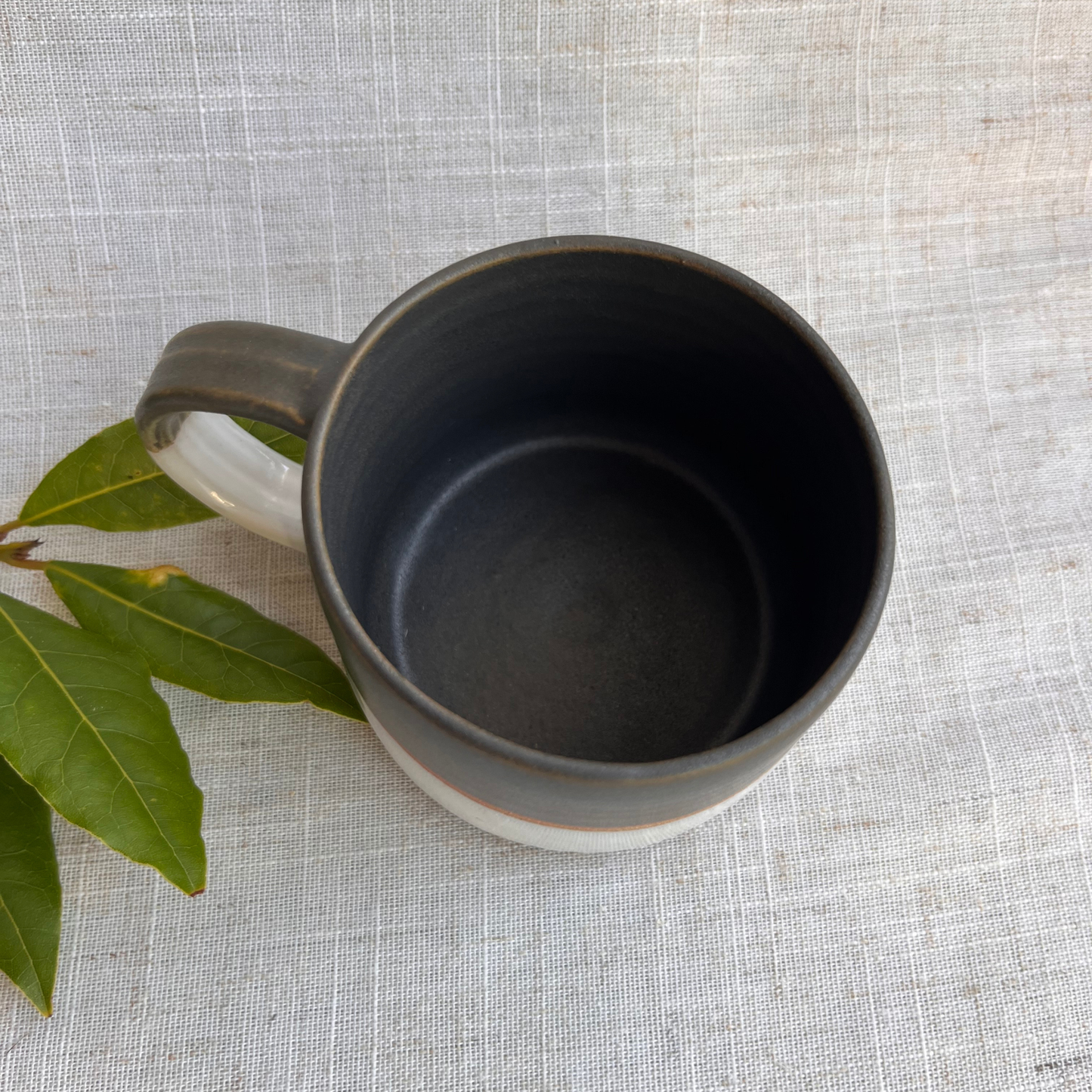 Forest Handmade Ceramic Mug Green & White Small