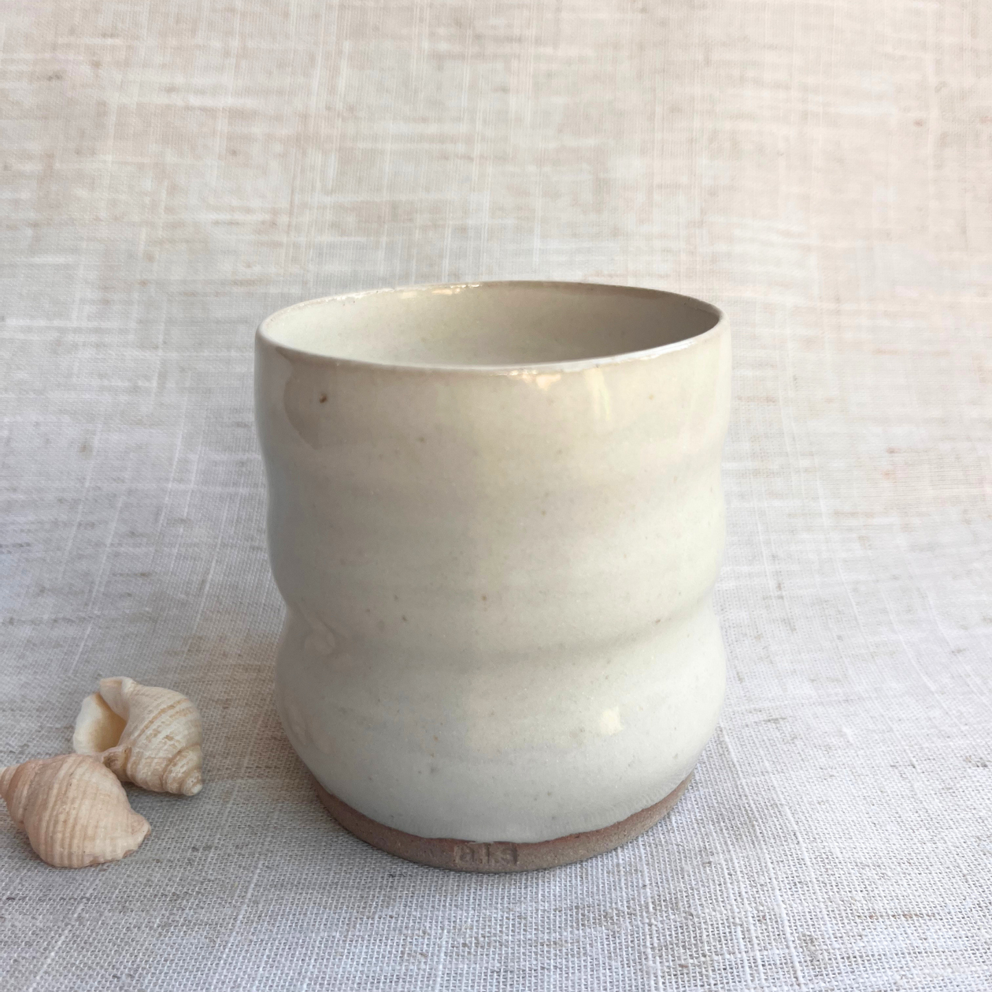 Coastal Handmade Ceramic Ripple Cup