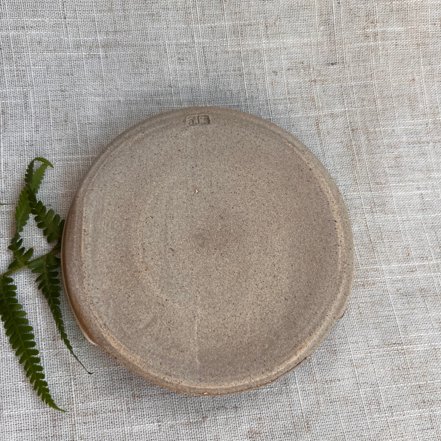 Forest Handmade Ceramic Spoon Rest Beige & Green