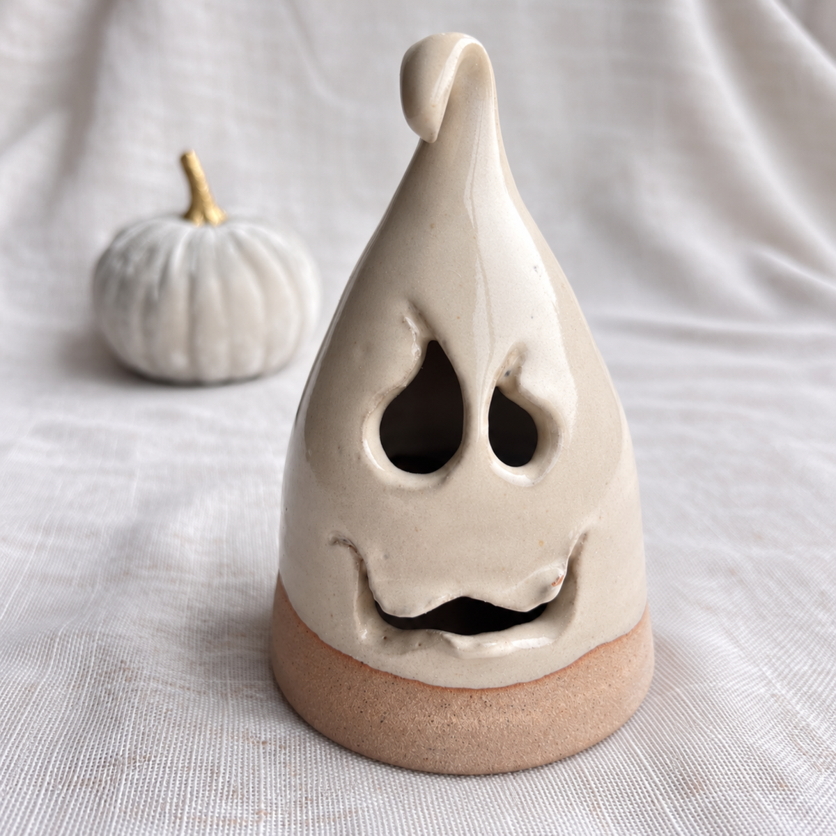 Handmade Ceramic Ghost Tea Light Holder