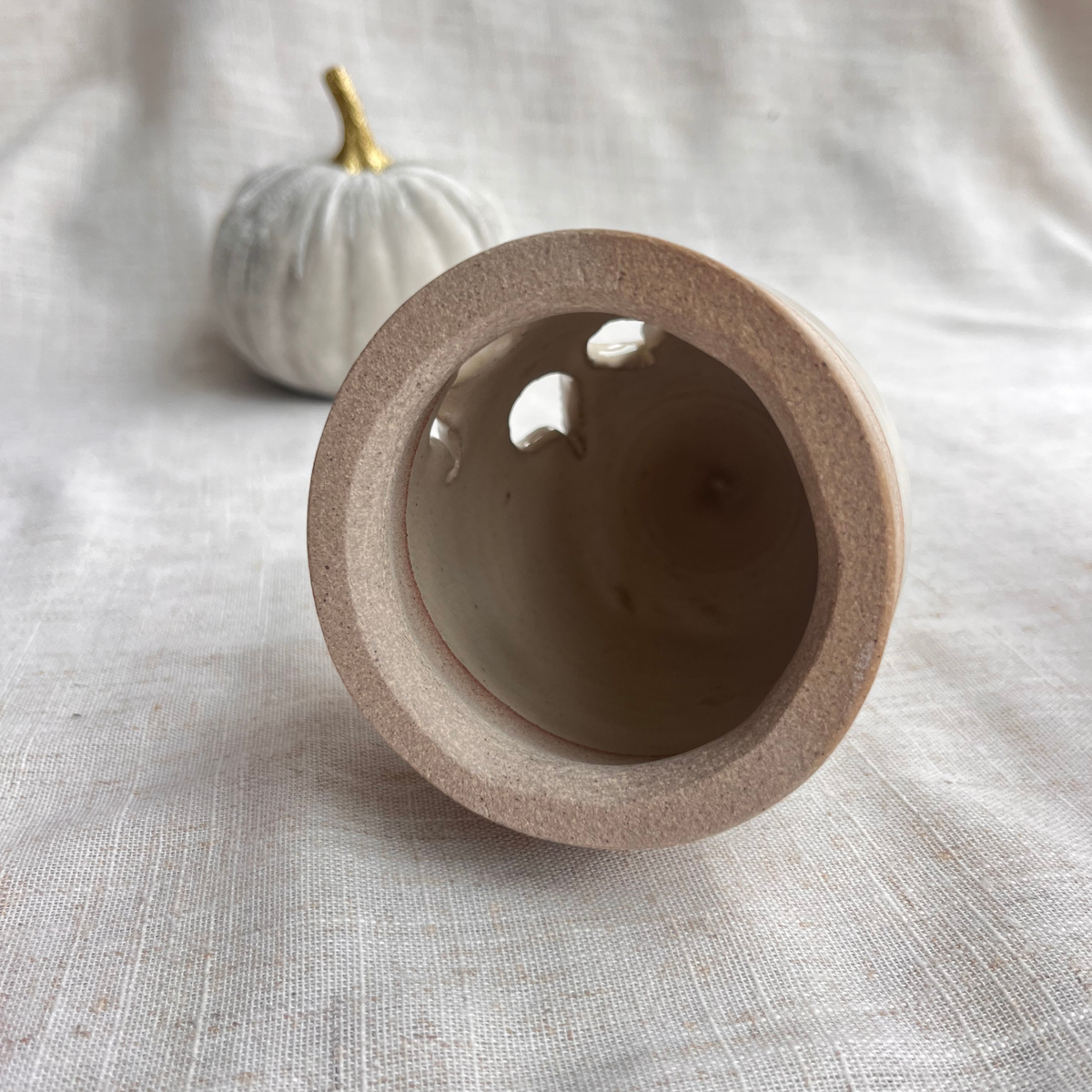 Handmade Ceramic Ghost Tea Light Holder