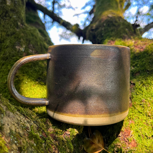 Handmade ceramic Brown Mug,  Rustic handcrafted pottery mug, UK Made