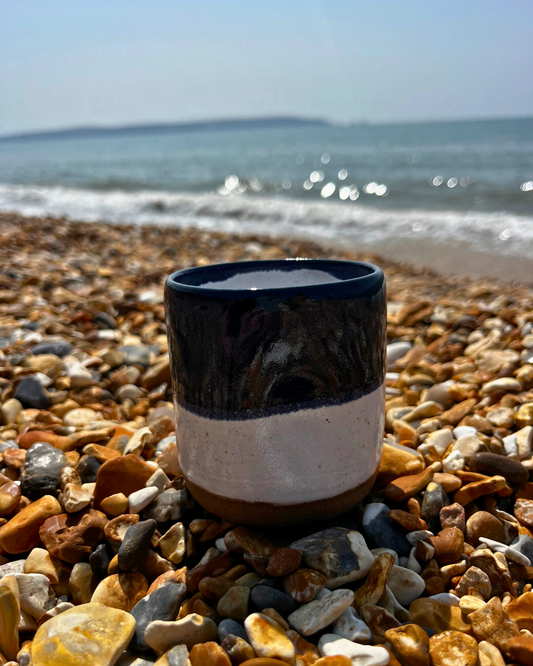 Handmade Coastal Harbour Ceramic Dimpled Tumbler
