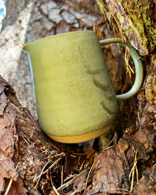 Handmade Forest Moss Ceramic Jug