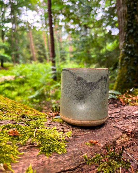 Handmade Forest Moss Ceramic Dimpled Tumbler