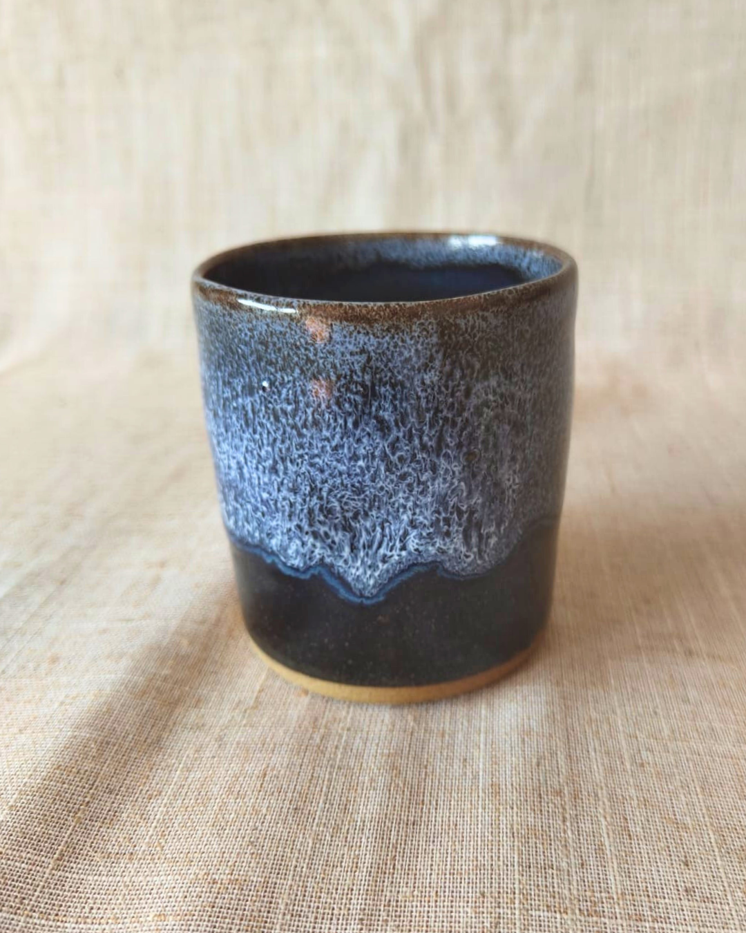 Handmade Coastal Sea Foam Ceramic Dimpled Tumbler