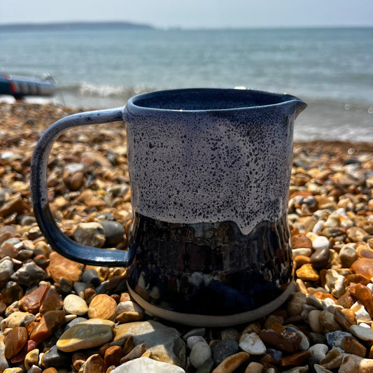 Ceramic Jug, blue stoneware jug, Beach Coastal Decor, UK made