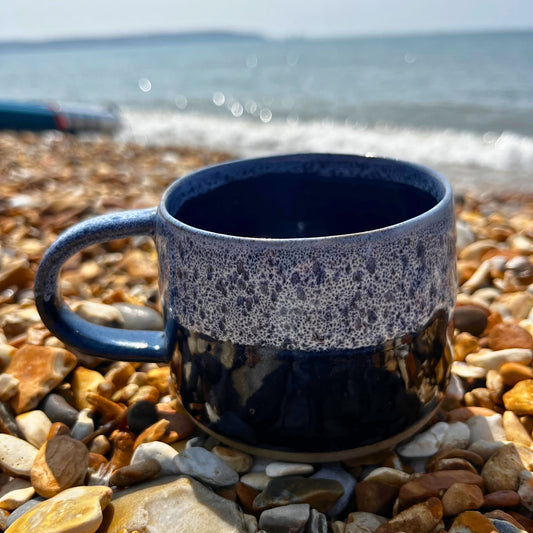 Handmade ceramic mug, Ocean pottery mug, coastal gift , UK Made
