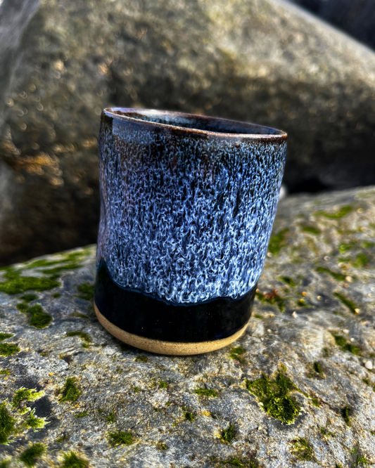 Handmade Coastal Sea Foam Ceramic Dimpled Tumbler