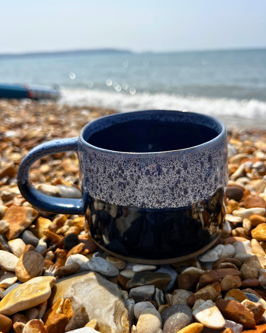 Handmade Coastal Sea Foam Ceramic Mug